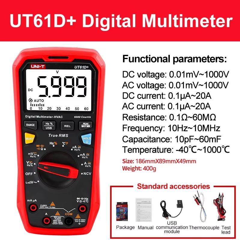 UNI-T UT61E+ UT61D+ UT61B+ UT33A UT33B UT33C UT33D Plus Professional Digital Multimeters True RMS Automotive Multimetro