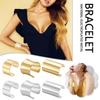 Gold/Silver Open Armlet Bracelet Adjustable Metal Bracelet Simple Cuff Bangle  Women