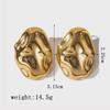 18k Gold-Plated Irregular Hammered Earrings for Women - Trendy Non-Fading Design