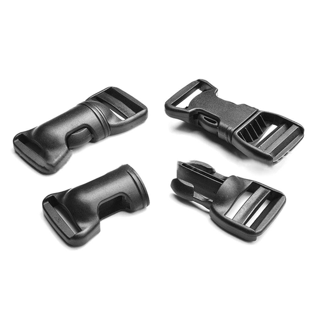 2pcs Black Paracord Bracelet Buckle Plastic Side Release Buckles Curved Buckle Lock Outdoor Tool