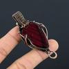 Red Flash Labradorite Pendant, 999 Copper Wire Wrapped Jewelry, Gemstone Jewelry Pendant, Handmade Wedding Gift Jewelry