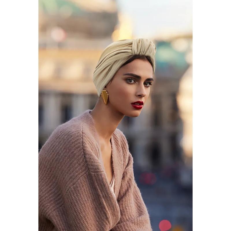 Silver Wire Cow Horn Toe Cap Autumn Winter Knot Fashion Headscarf Hat Women's Hats