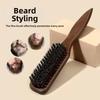 Wooden Handle Barber Styling Bristle Brush Backcombing Back Hair Brush  For Thick/Fine Hair