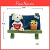 Cute Cartoon Dog Flower Bench Reading Scene Model For Desk Decor And Photography Props