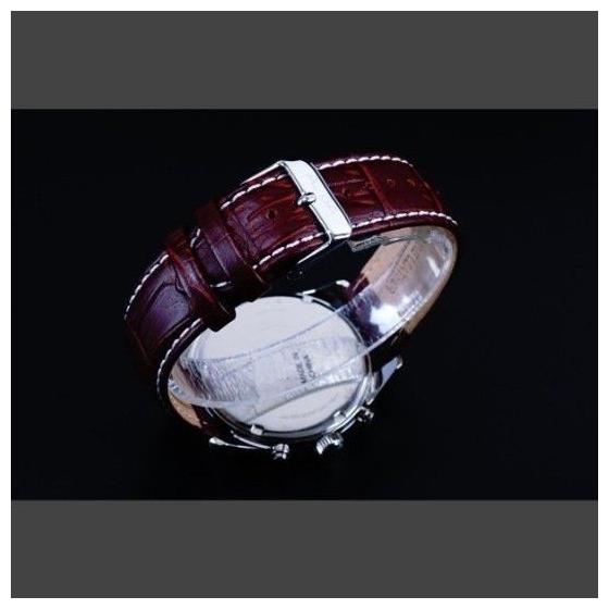 Б/у мужские часы Seiko ALBA хронограф, модель для зарубежного рынка, 10 Бар, коричневый кожаный ремешок, черный