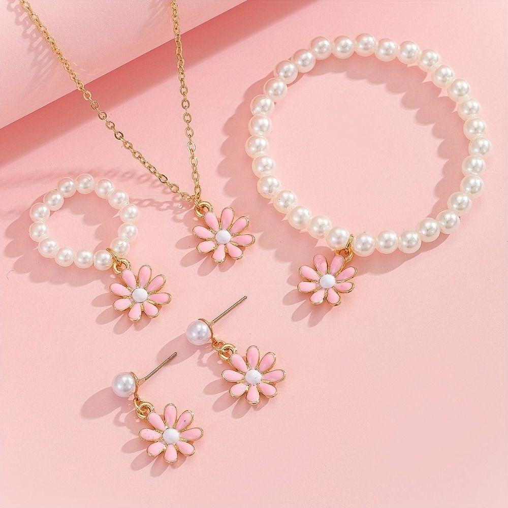 Жемчужные ожерелья Браслеты с дизайном «Бабочка» Модные комплекты ювелирных изделий для детей