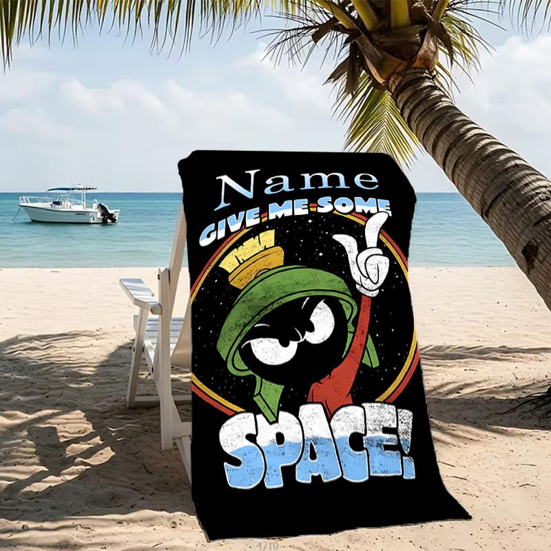 Customizable personalized beach towels Marvin the Martian themed designs.Suitable for the beach, yoga, sports;ideal as beach accessories