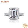 Tancise 8*10 Jewelry S925 Engagement Ring Gecarat Diamond Ring Silver.