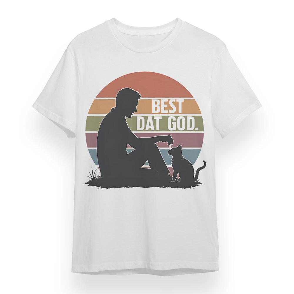 Men's Classic T-shirt With Best Dat God Unisex White 100% Cotton Plus Size Tee