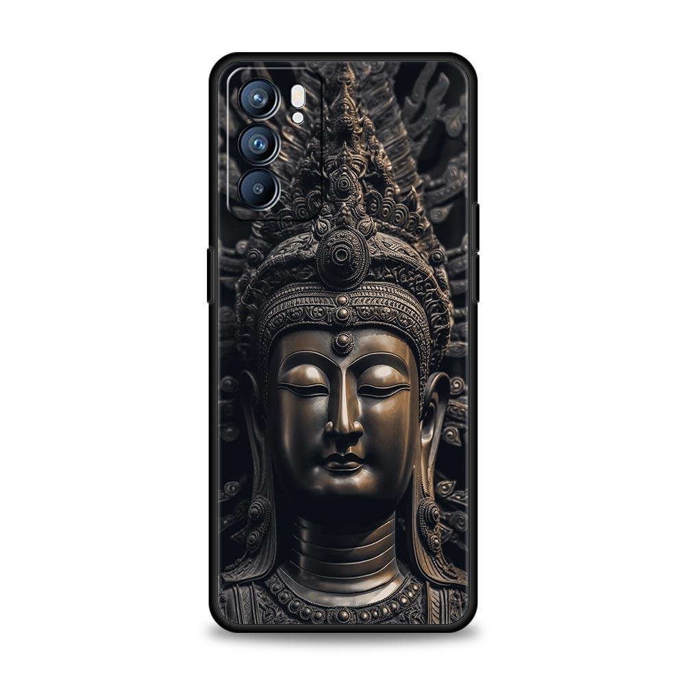 Чехол для телефона с статуей Будды для Oppo Reno14 Reno13 Reno12 11 F 10 Find X5 X9 Pro A54 5G A53 A52 A9 A16 A78 4G A80 A98