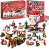 YZYVIOW Рождественский сборный набор блоков Адвент-календарь 2024 Клаус совместимость обратный отсчет 12-дневный календарь 500+ предметов подарок для детей игрушки