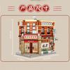 Mini Grain 90s Retro Film and Drama Post Office Photo Studio Tailor Shop Street View Ornaments Assembly Building Blocks