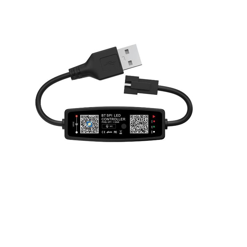 Контроллер Ws2812B Bluetooth Управление через музыкальное приложение для пиксельной светодиодной ленты Sk6812 Ws2811 Ws2812 Ленточные светильники USB 5V Пульт дистанционного управления