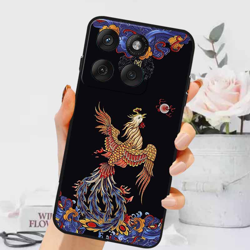 3D Тисненые Чехлы Для Edge 60 Fusion / Edge 60 Pro Рельефные Тисненые Ретро Силиконовая Задняя Крышка Для Edge 60 Stylus Черный Funda 60 Pro