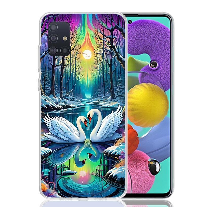 Чехол для телефона White Swan Grace Art для Samsung Galaxy A52 A32 A22 A12 A02S A50S A30S A51 A31 AA71 Note 20 Ultra 10 S10 Plus Galaxy