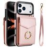 Кольцо Шнурок Кожаный Кошелек с Множеством Карт Чехол для Телефона для iPhone 18 Pro Max 17E 17 Air 16E 16 Plus 15 14 13 12 11 Чехол-Книжка с Подставкой
