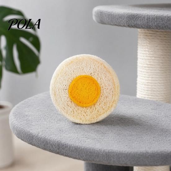 Натуральная мочалка Игрушка для кошек, Чистка зубов, Жевательная игрушка для кошек и котят, Рыбьи икринки, Устойчивые к укусам, с хлопковым шнурком