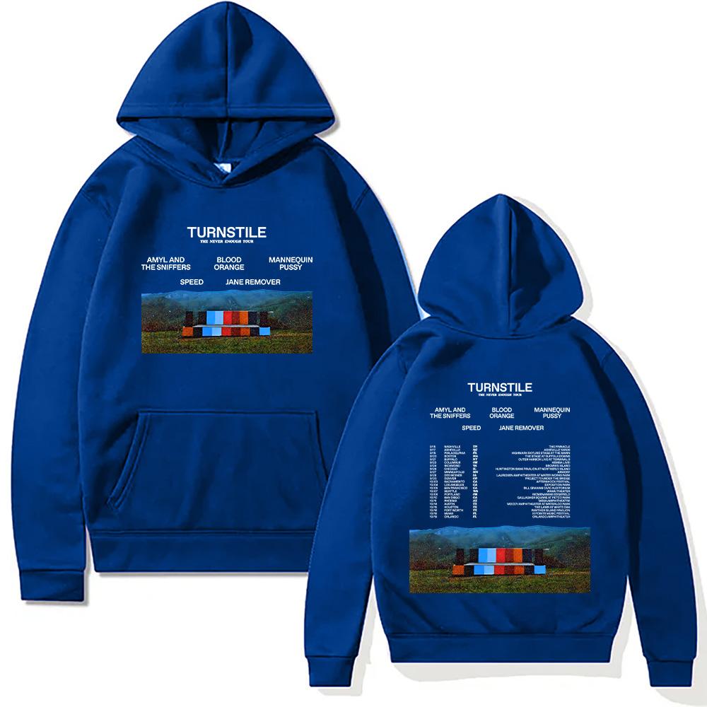 Толстовки Turnstile Band Turnstile The Never Enough Tour 2025 Свитшот Унисекс Хип-хоп Рок Уличные Пуловеры Двусторонние Уличная одежда