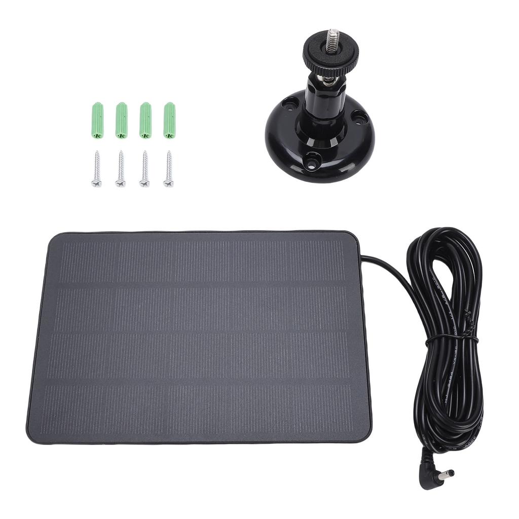 Security Camera Solar Panel Energy Saving High Effciency 4W Solar Panel Charger with Bracket for Outdoor Black