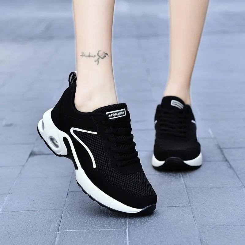 Black Sports Shoes for Women Outdoor Breathable Women Running Shoes Anti-slip Casual Shoe Platform Women Sneakers Tenis De Mujer