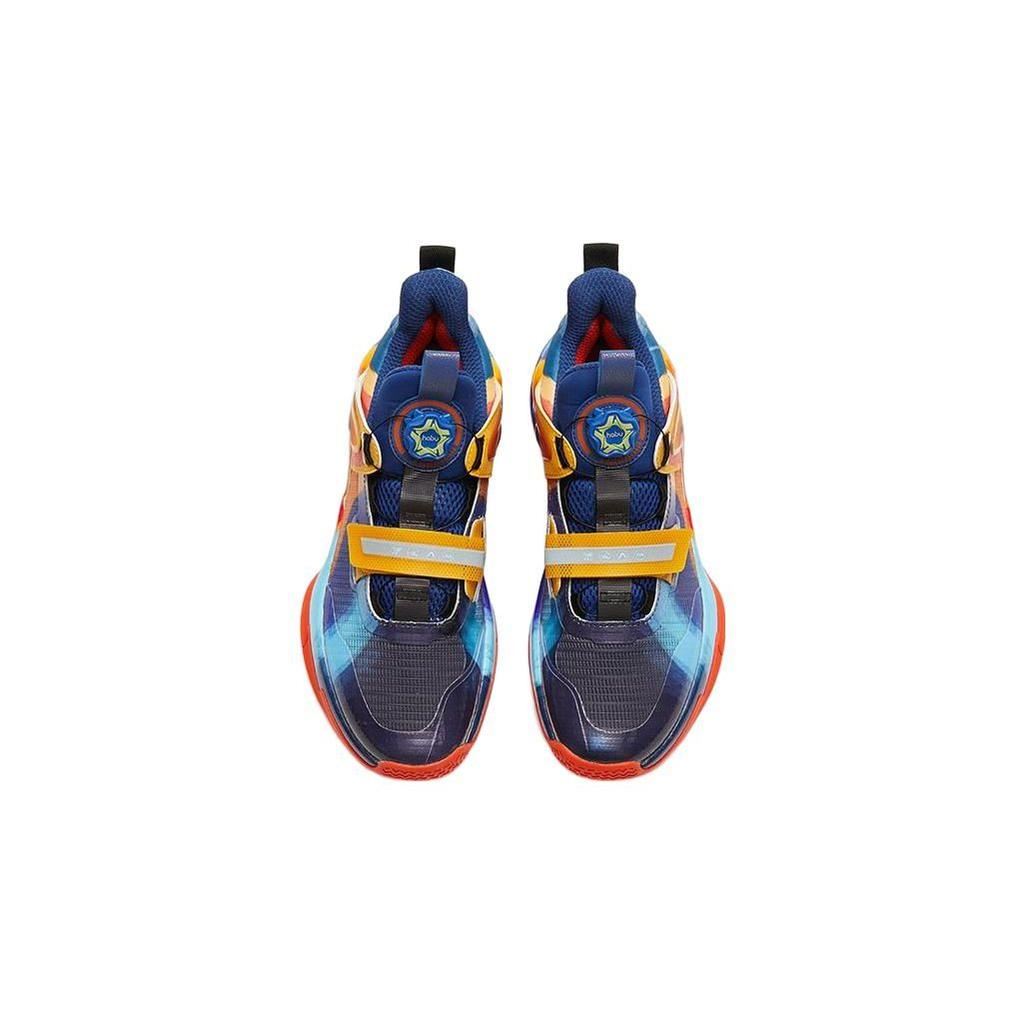 Anta Youth Warrior Basketball Shoes Kids Sneakers Blue Yellow Orange 312251105-5
