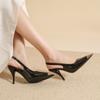 Summer Black High Heels Women's Stiletto Temperament Square Toe French Sexy Single Shoes
