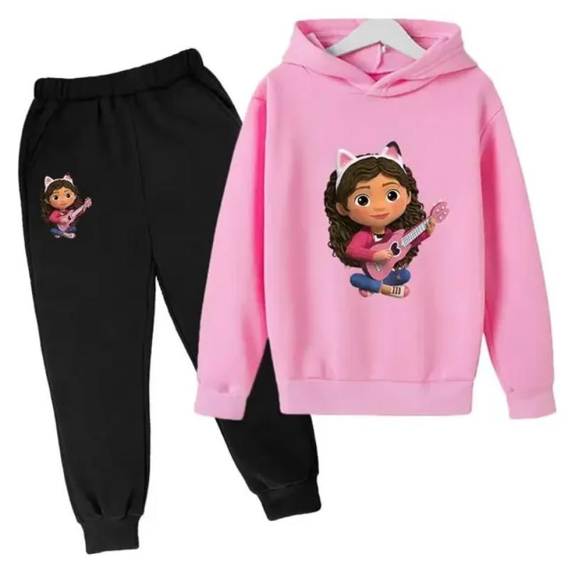 2025 Hoodie Toddler Girls Gabby Dollhouse Clothes Hoodies Pants 2Pcs Sets Cute Children Costume Kids Tracksuits Kids Gabby Cats