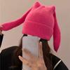 Trendy Bunny Pullover Cap Korean Style Brimless Beanie Hat Fashion Solid Color Knitted Hat  Kids