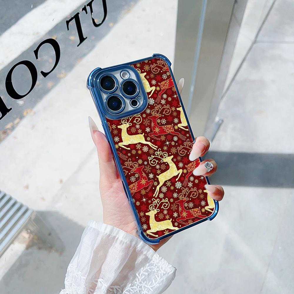 Чехлы для телефонов Ae112 Merry Christmas art из гальванизированного ТПУ для Xiaomi 11 Lite 5G Redmi Note 13 11 Pro 12C 9S 14C Huawei P40 с защитой на четыре угла