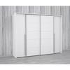 Armoire - Blanc mat - 2 portes battantes + 2 portes coulissantes - L 270,3 x P 61,2 x H 210 cm - NARAGO