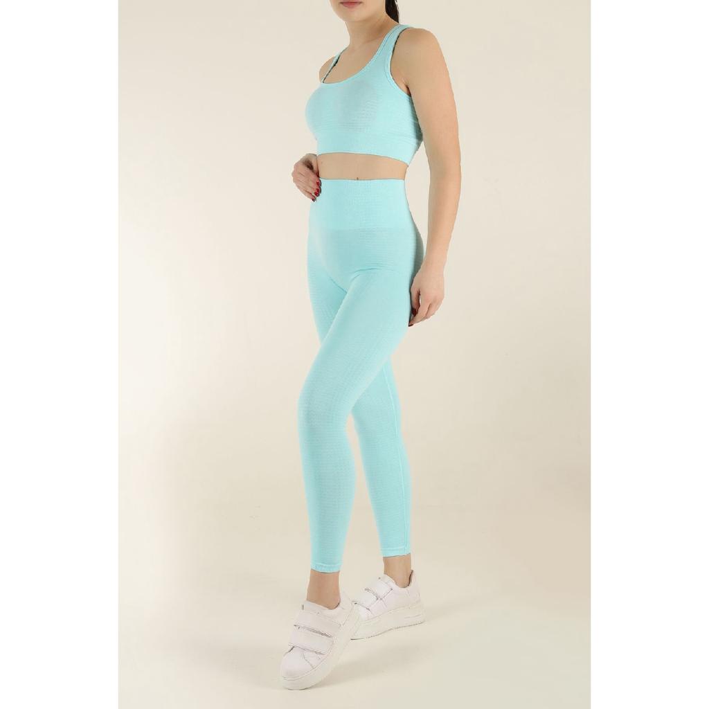 Меланжевый спортивный бюстгальтер и колготки