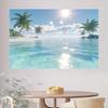 1 piece of tropical island beach backdrop - vivid and realistic palm trees and turquoise water design, no electricity required