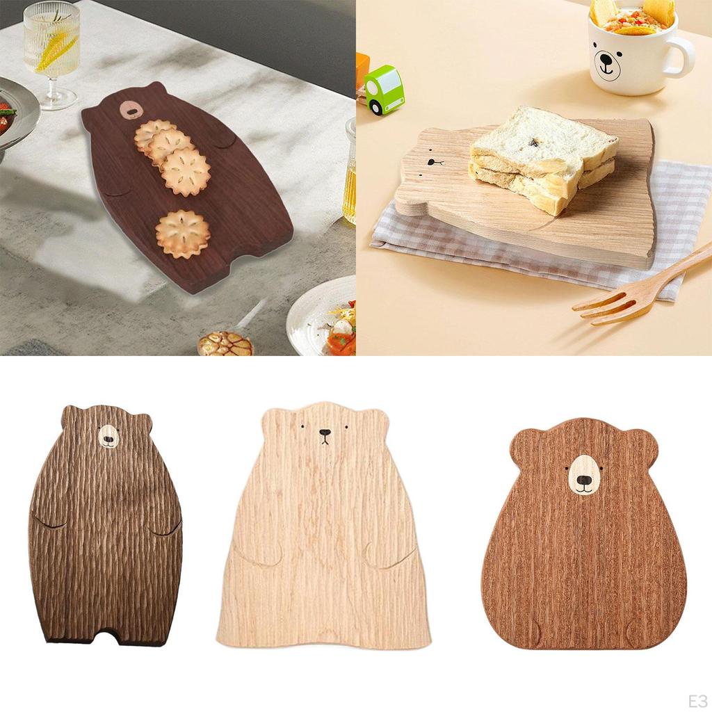 Деревянная тарелка в форме медведя, десертная доска, прочный очаровательный поднос для кухонных принадлежностей