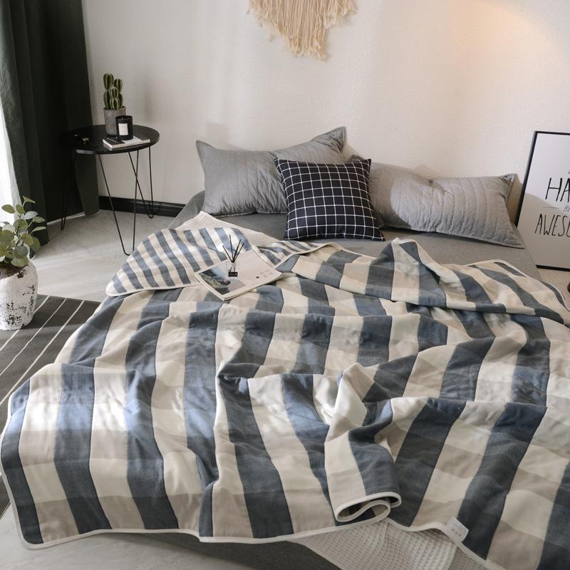 Новое хлопковое шестислойное марлевое одеяло представляет собой одинарное двойное одеяло с кондиционером, хлопковое диванное полотенце, четырехсезонное одеяло для обеденного перерыва.