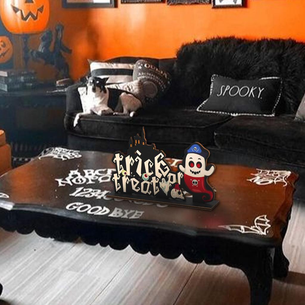 Halloween Decorations Holiday Bar Party Atmosphere Scene Ghost Festival Wooden Tabletop Decorations