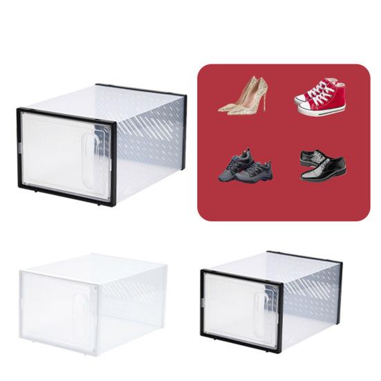 Transparent Shoe Box Stackable Design High Strength Large Capacity Dustproof Clear Shoe Organizer Magnetic
