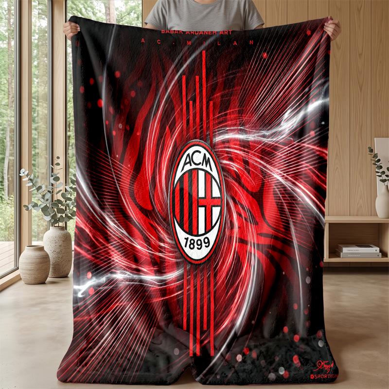 AC Milan Theme blanket Soft Flannel Blanket Plush Throw Blanket Cozy Sofa Bed Blanket for Home Decor