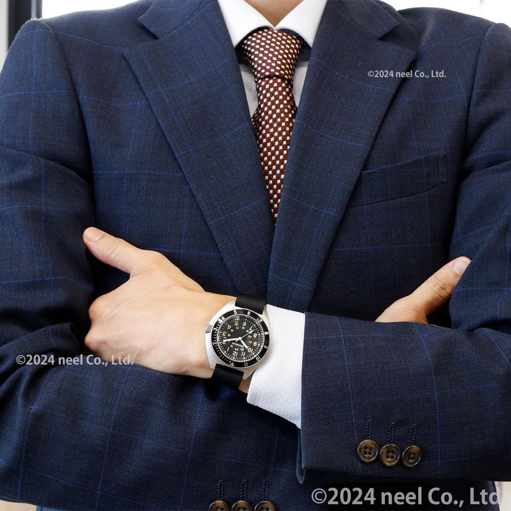 Военные часы черные [Benrus] TYPE-2-SILVER мужские