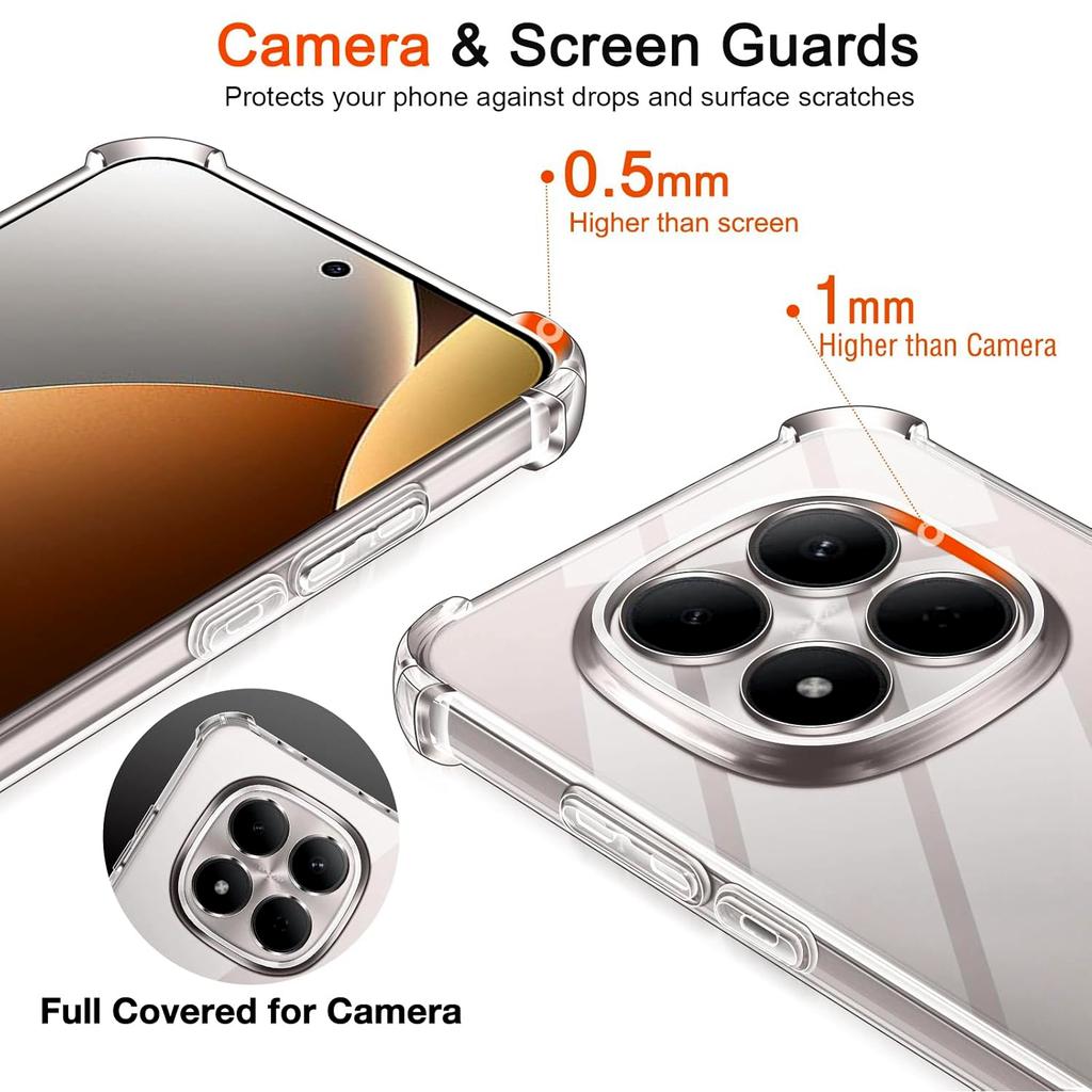 Thick Shockproof Silicone Phone Case for Xiaomi Redmi Note 15 Pro Plus 5G 17 Ultra Poco F8 M8 X8 Max Protection Clear Cover