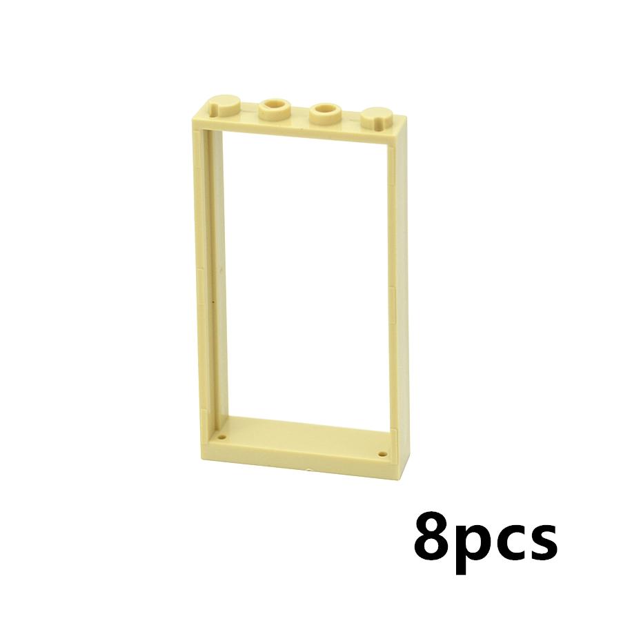 City Window Building Up Cubes Custom Build House Door Frame Glass Bricks Parts Fits 60594 60616 60621 60596 MOC Educational Tool Parts Fo