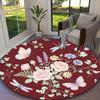 1pc Vibrant Butterfly Field Printed Chair Rug for Home Office Use, Living Room Kitchen Game Room Round Carpet