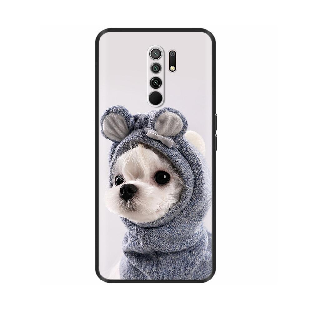Силиконовый чехол для Xiaomi Redmi 9 Redmi9 Чехол Задняя крышка Coque Funda Оболочка Мягкий Черный ТПУ Милый Мультяшный Чехол-сумка для телефона Бампер Защитный
