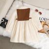 Girls Dress Spring and Autumn Baby Girl Bow Splice Dresses Fashion School Student Uniform Skirt