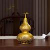Brass Eight Treasures Gourd Feng Shui Statue – Chinese Wealth & Good Luck Figurine for Entryway, Home Office Desk or Shelf Decor, Gift for Boss,