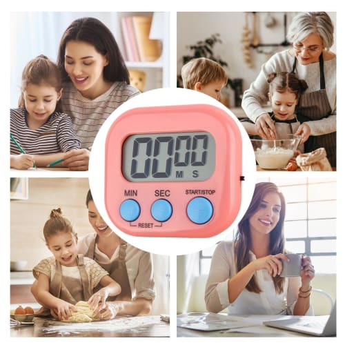 Humkopnl Magnetic Timer with Large Display, Countdown Function, and Magnetic Back | Portable Egg Timer/Stopwatch with Bracket for Cooking, Exercise, a