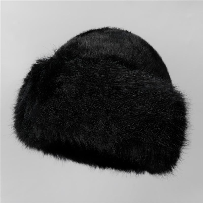 Plush Mongolian Hat Women'S Season Outdoor Cold-Proof White Warm Northeast Basin Hat Ear Hat Mother Bucket Hat