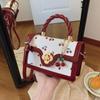 Fashion Cherry Print Top-Handle Bag Ladies Sweet Crossbody Bag Luxury Brand Small Square Bag Women High Quality Sling Purse