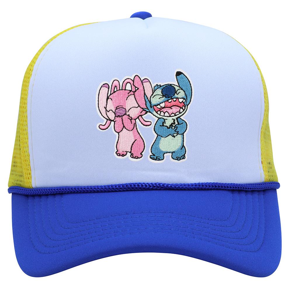 Labeling cartoon Stitch net hat color matching men's and women's baseball caps outdoor travel sunshade truck hat tide