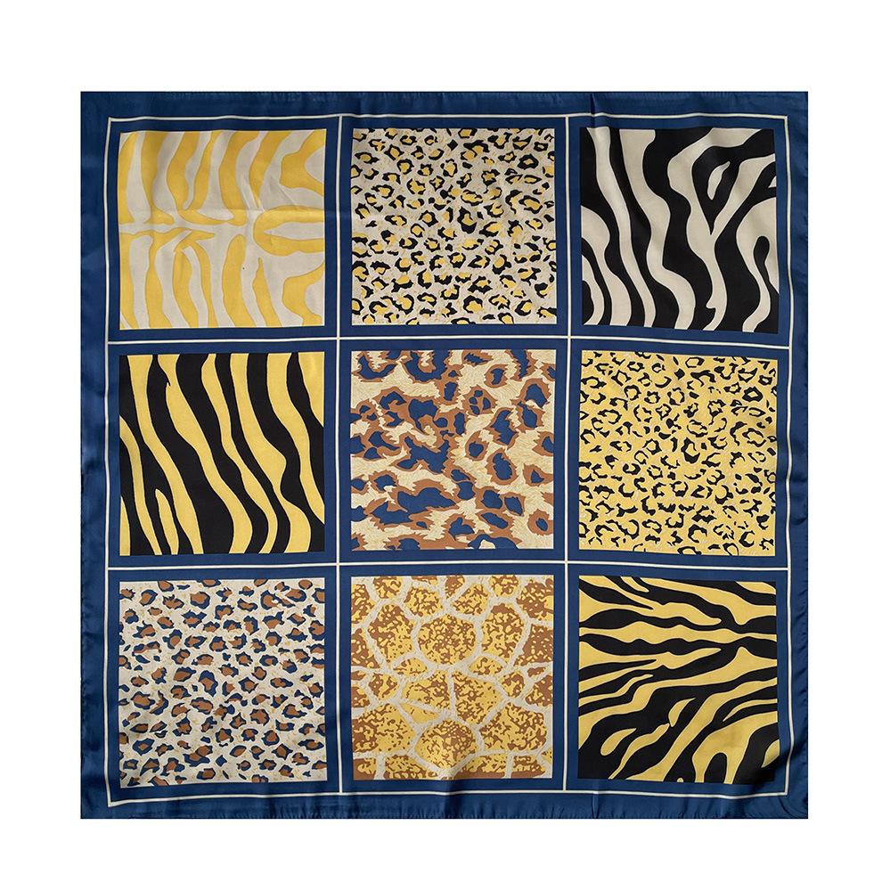 Black And White Simple Cashew Flower Square Scarf Silk Scarf Women'S Ethnic Style Waist Scarf Small Square Scarf Decoration High-End Waist Scarf Scarf