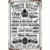 Vintage Porch Rules Rustic Sign  PORCHNOSTALGIC EasytoMount Backyard Decor